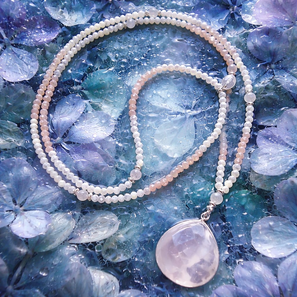Kette aus Rosenquarz