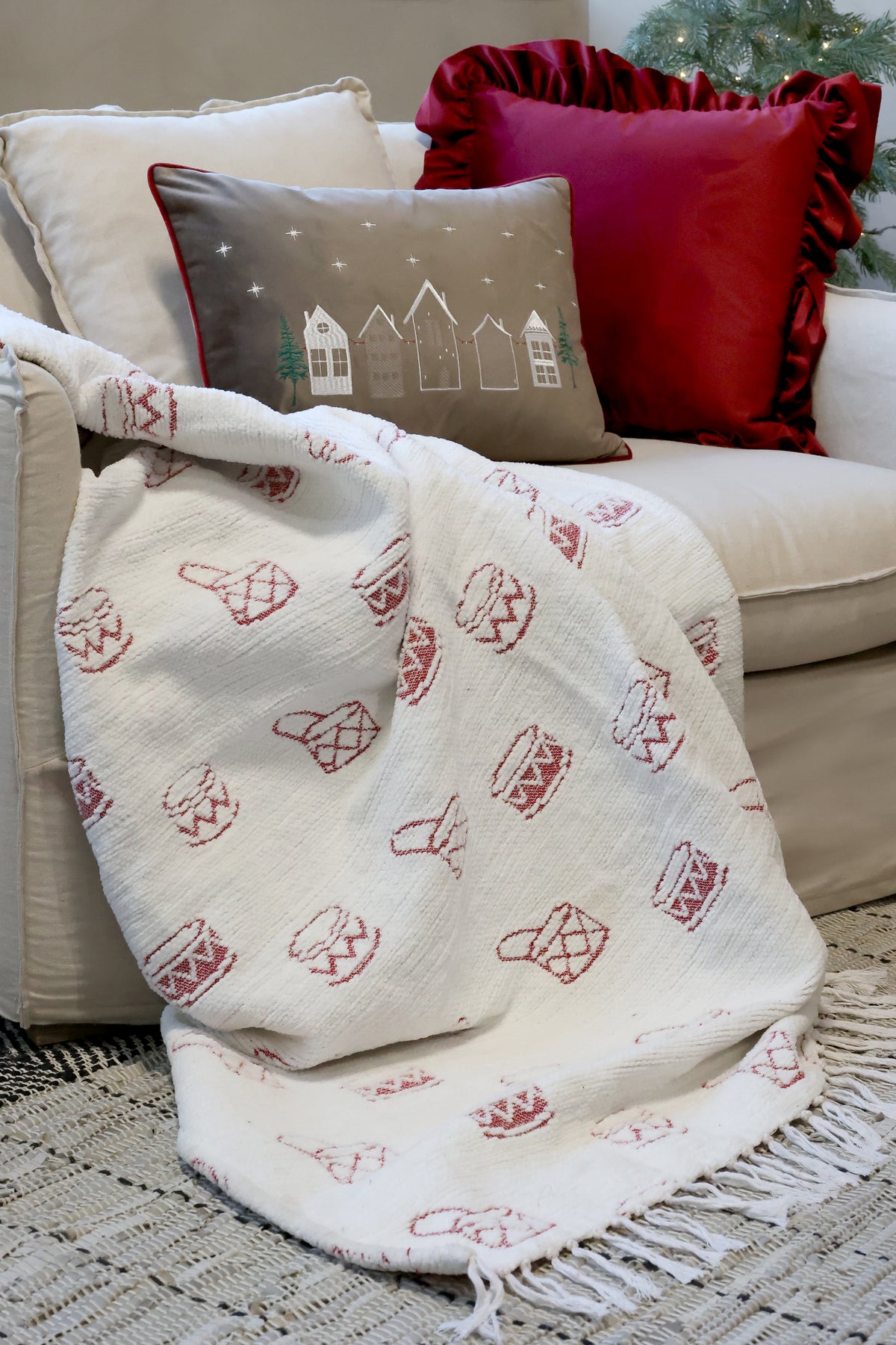 Plaid Chenille mit Trommeln