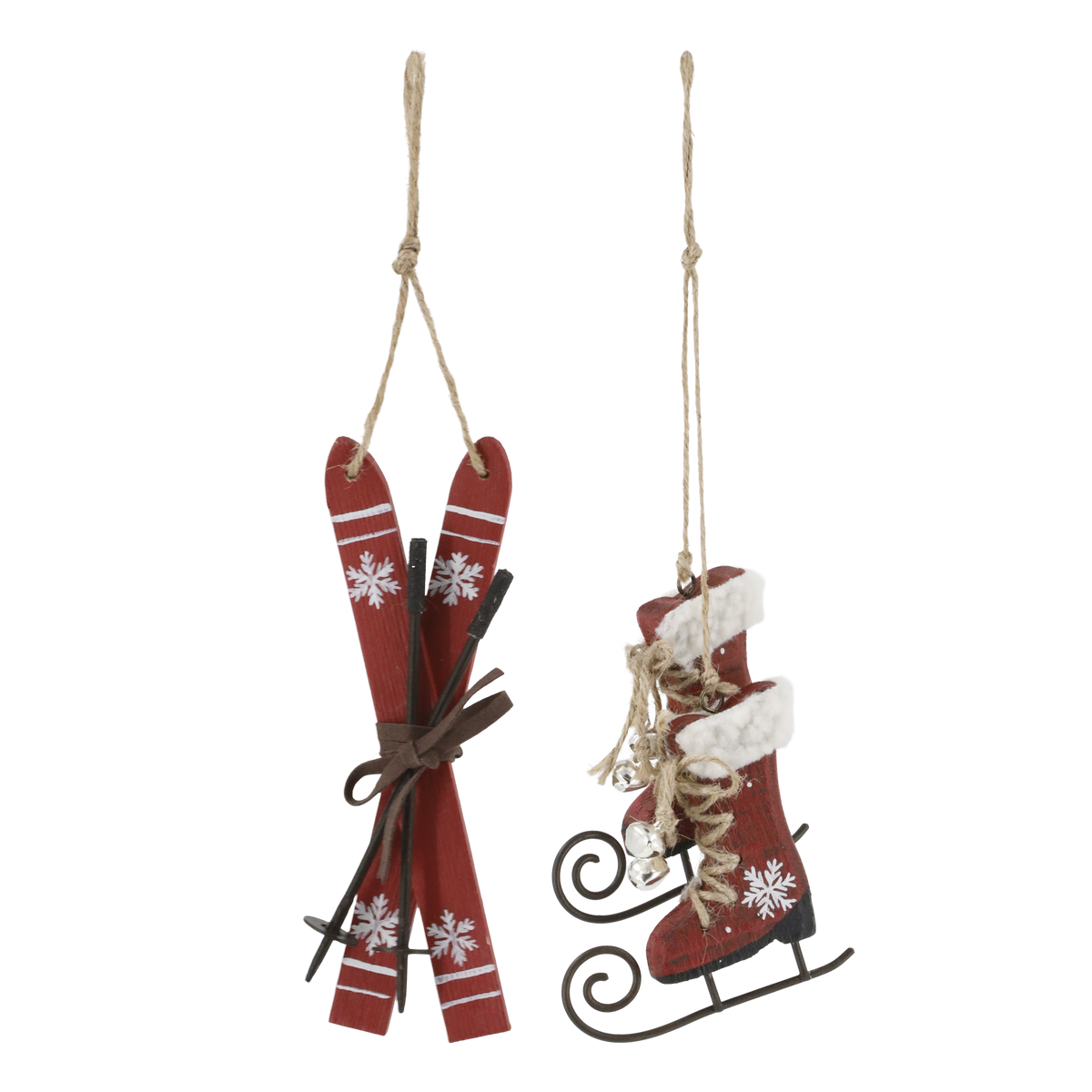 Vintage Schlittschuhe und Ski 2er-Set
