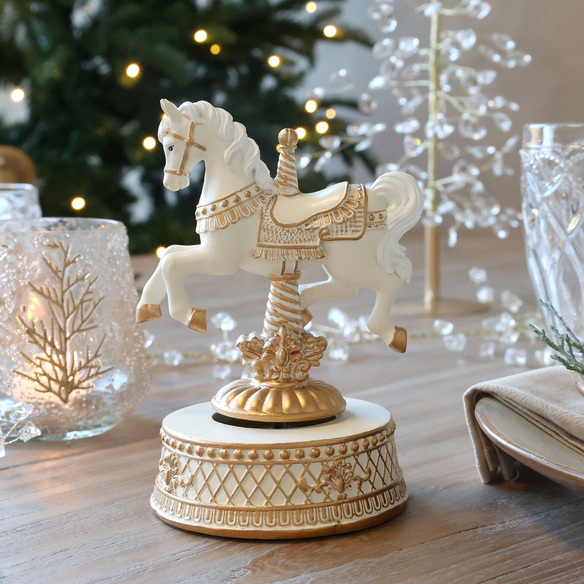 Noël Spieluhr mit Pferd