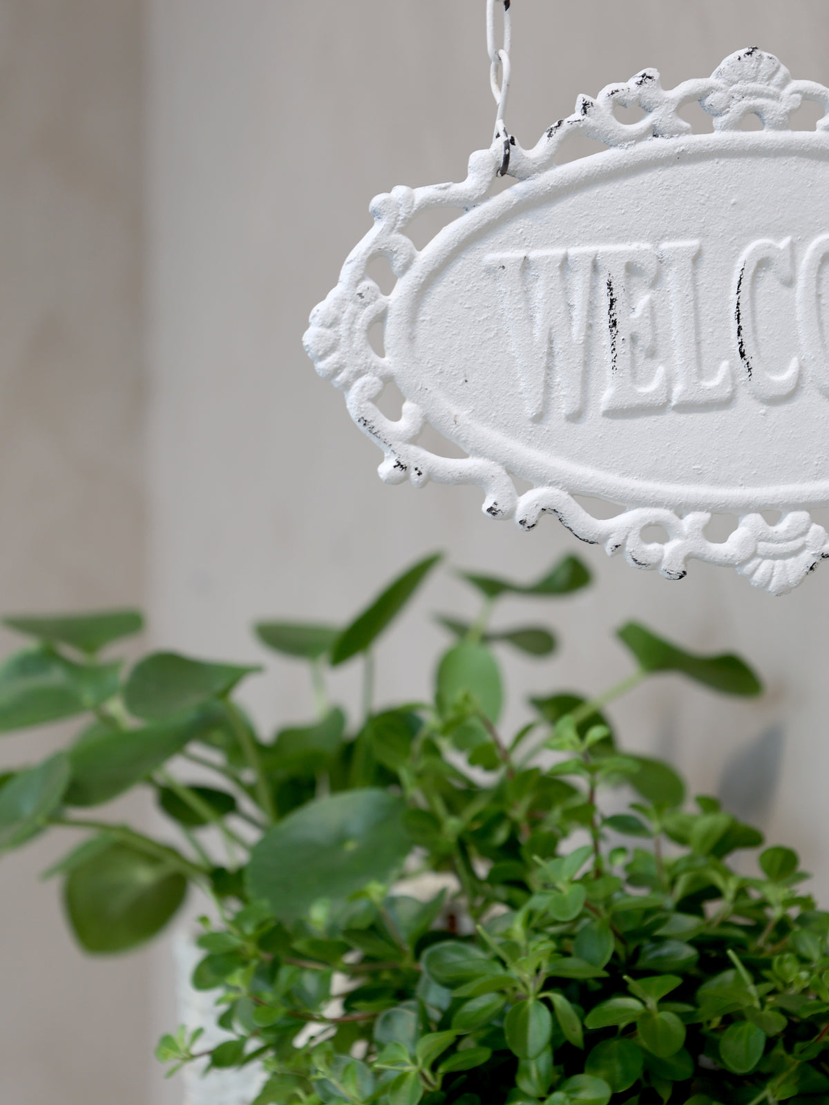 Schild "Welcome"