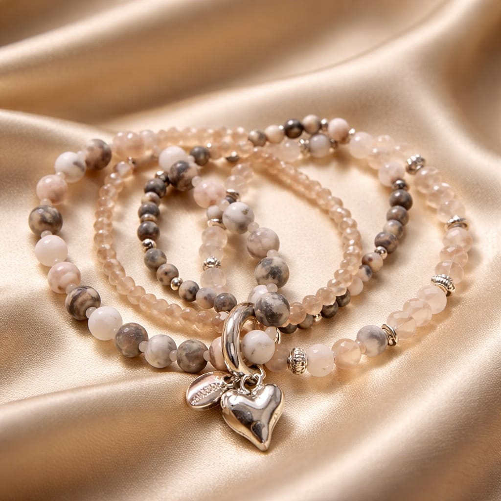 4fach-Armband Jaspis und Achat